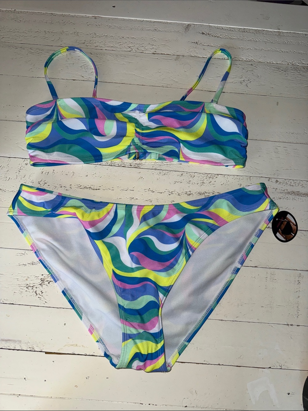 Girls 11/13 Multicolor Wave Print Bikini Set - Kids Swim NWT